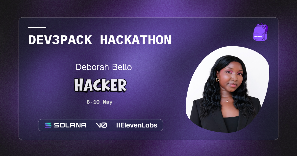Deborah Bello's Dev3pack hacker card