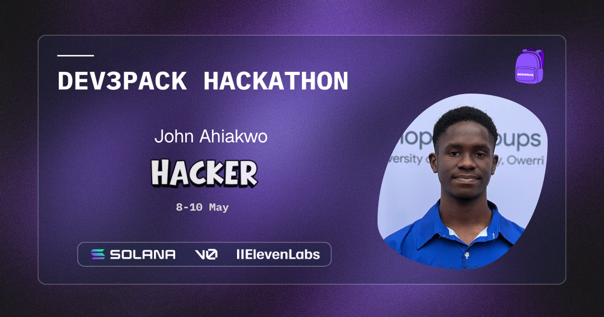 John Ahiakwo's Dev3pack hacker card
