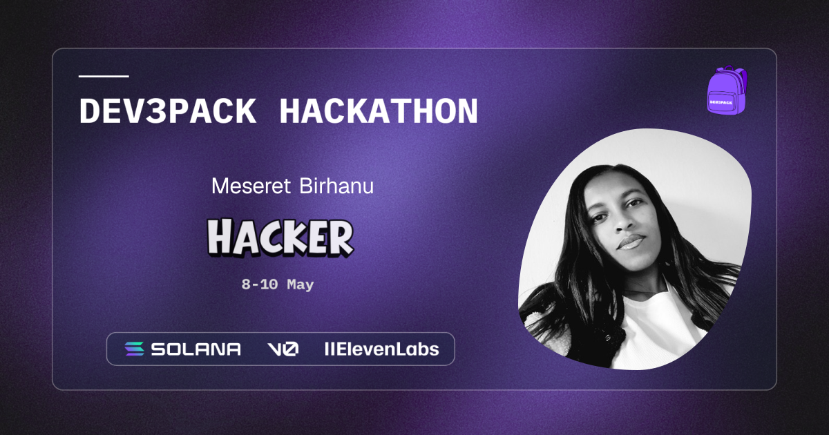 Meseret Birhanu's Dev3pack hacker card